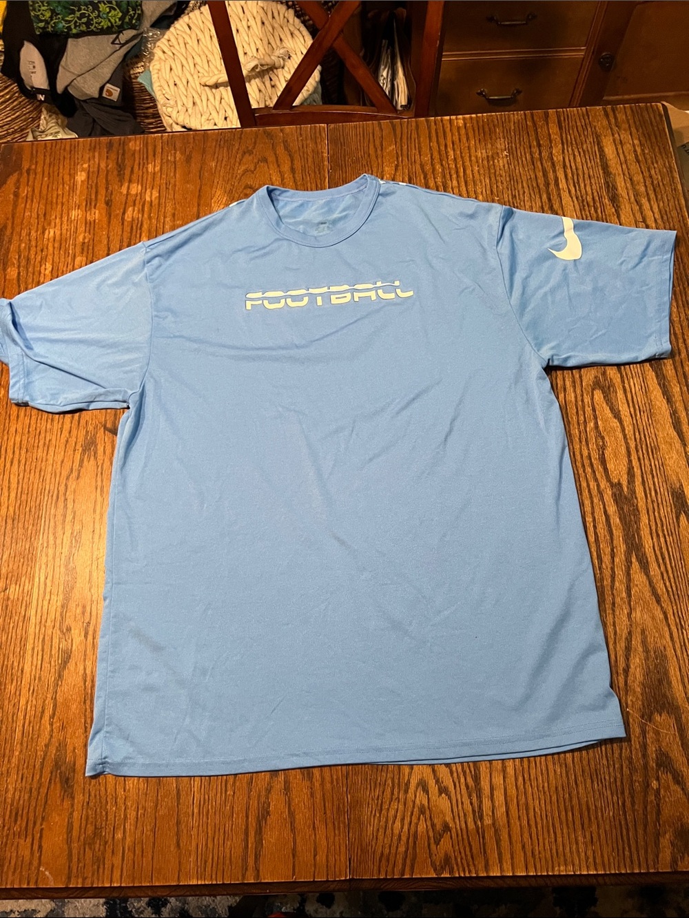 Vintage Nike Pro Blue Short Sleeve 'FOOTBALL' Graphic Tee